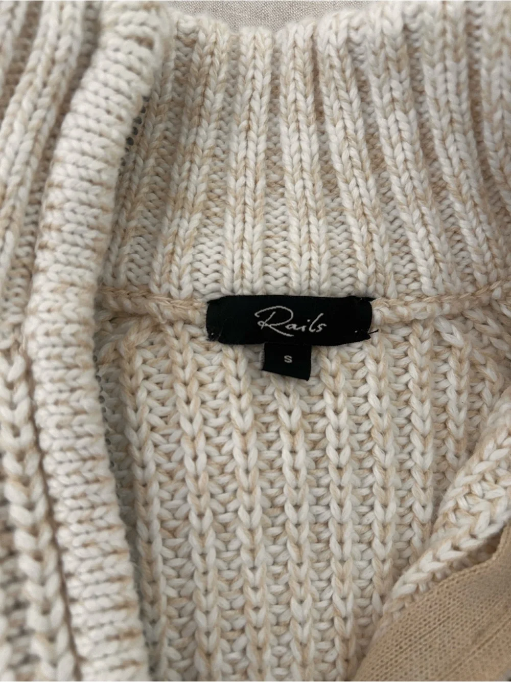 Rails Men’s Stratton Quarter Zip Sweater  Cream Zip-Front Knit Sweater